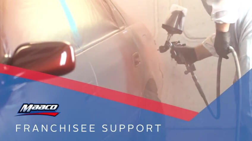 Maaco Franchisee Support - Painting vehicle
